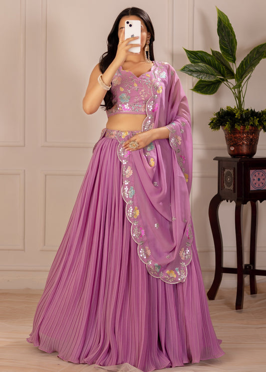 Elegant Georgette Wedding & Festive Wear Lehenga Choli